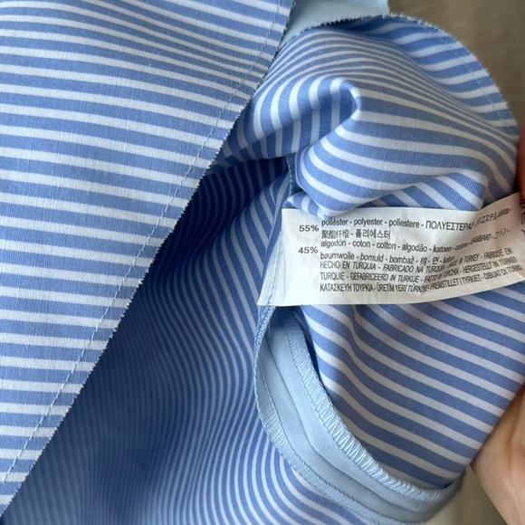 Zara Blue Stripe Mini Skirt - Picture 4 of 9